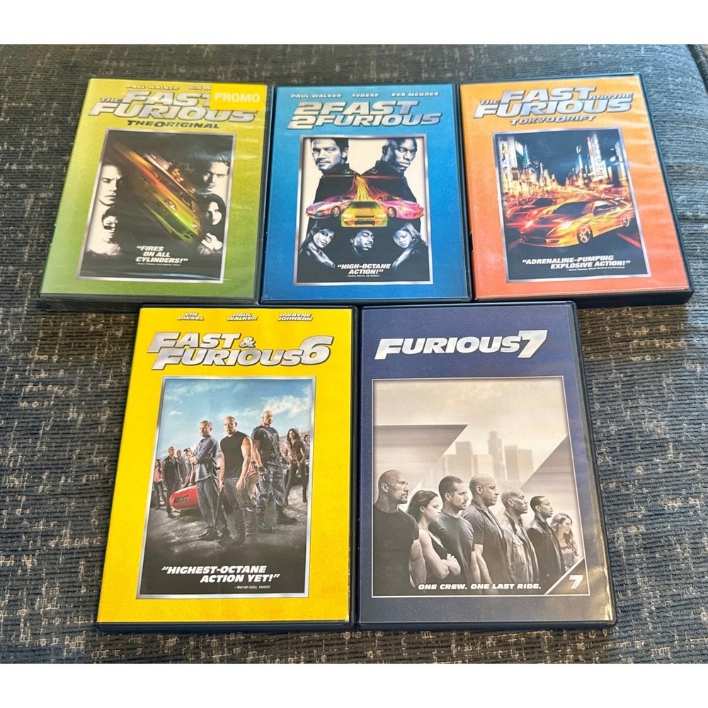 Universal Fast & Furious DVD Bundle 5 Movies Excellent Action Set